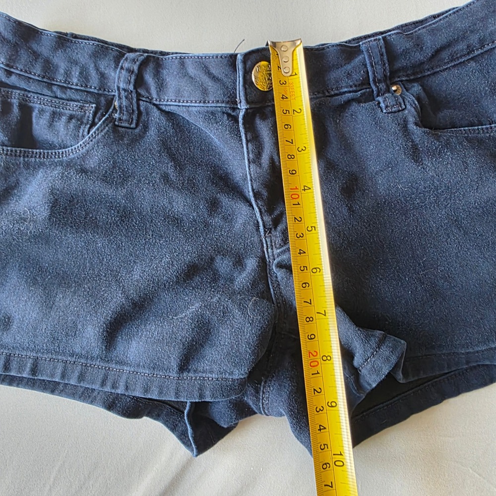 Hybrid & Company Y2K mini Women's‎ Blue Denim Shorts Size 9 Cotton Blend Casual - Picture 6 of 7